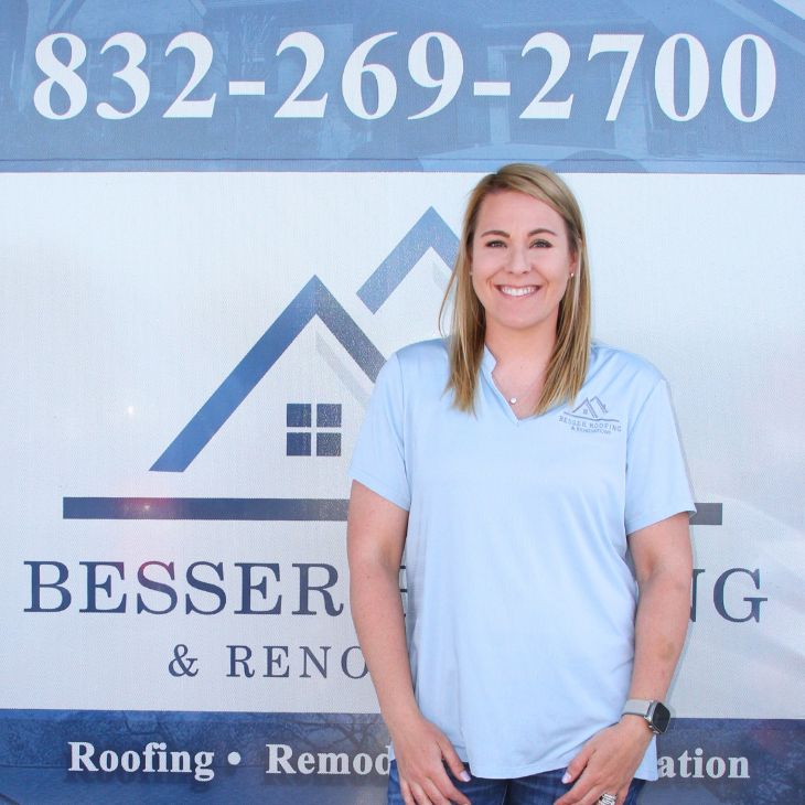 Jennifer Besser as Business Manager at Besser Roofing and Renovations