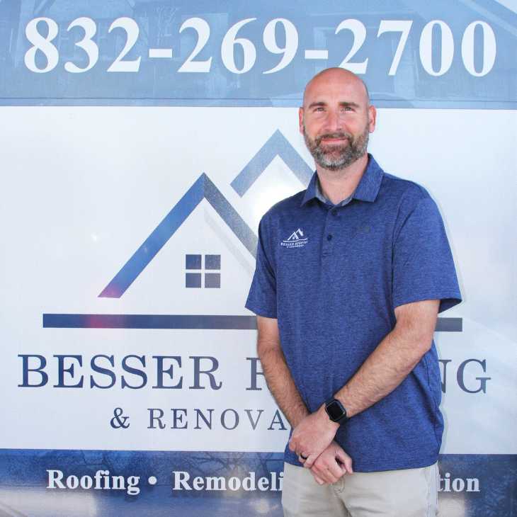 Brian Guidry as sales associate at Besser Roofing and Renovations