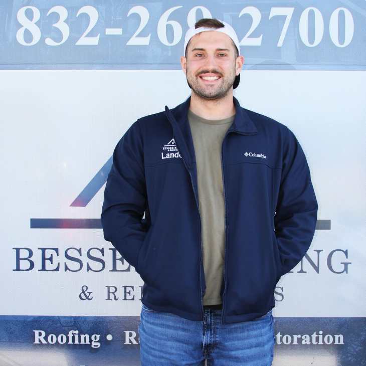 Landon Maness as sales associate at Besser Roofing and Renovations